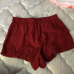 Brick Red Flowy Shorts